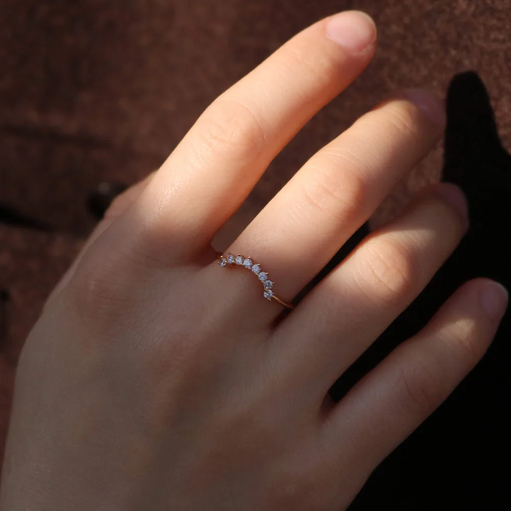 Adjustable Gold Plated Sterling Silver Arch Band Ring
