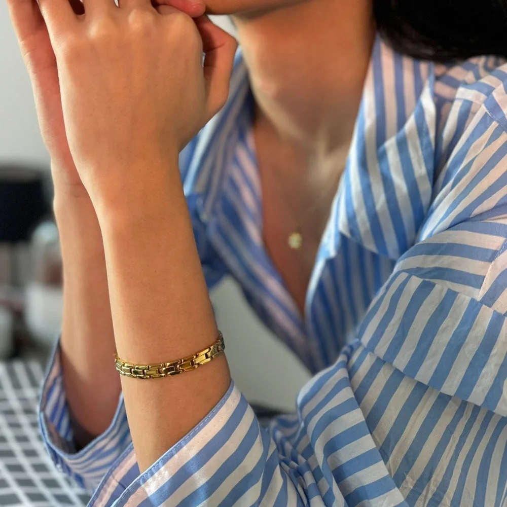 Aleah Watch Band Bracelet in 18k Gold Plated Stainless Steel