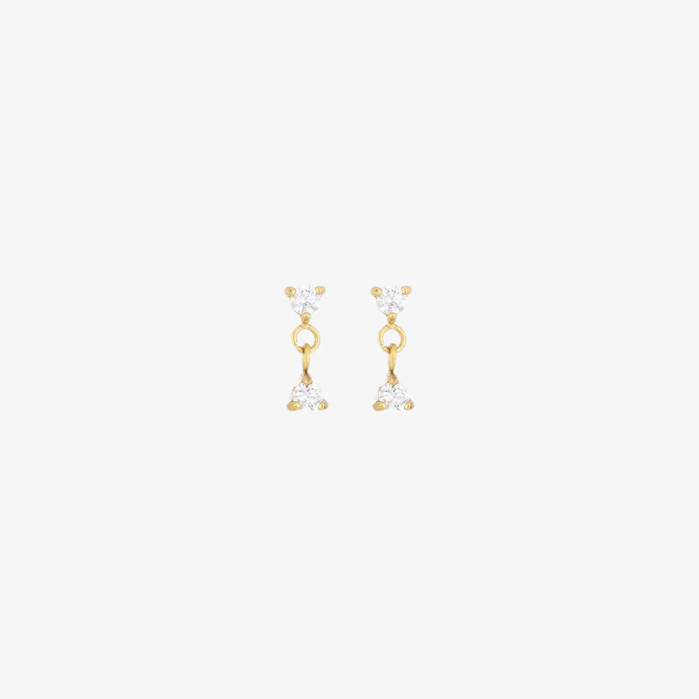 Anisa CZ Stud Earrings – Waterproof Gold Drop Earrings