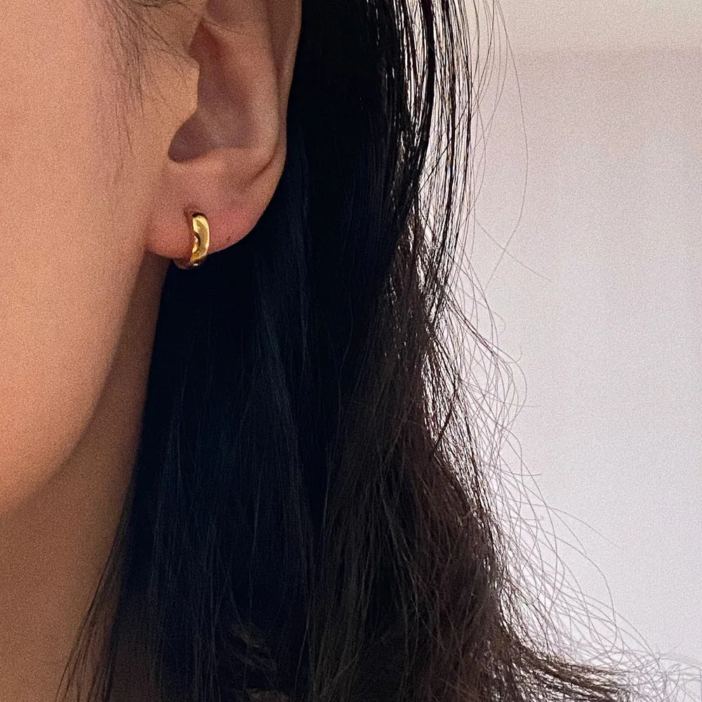 Small Chunky Hoops - Waterproof 18k Gold Plated Earrings