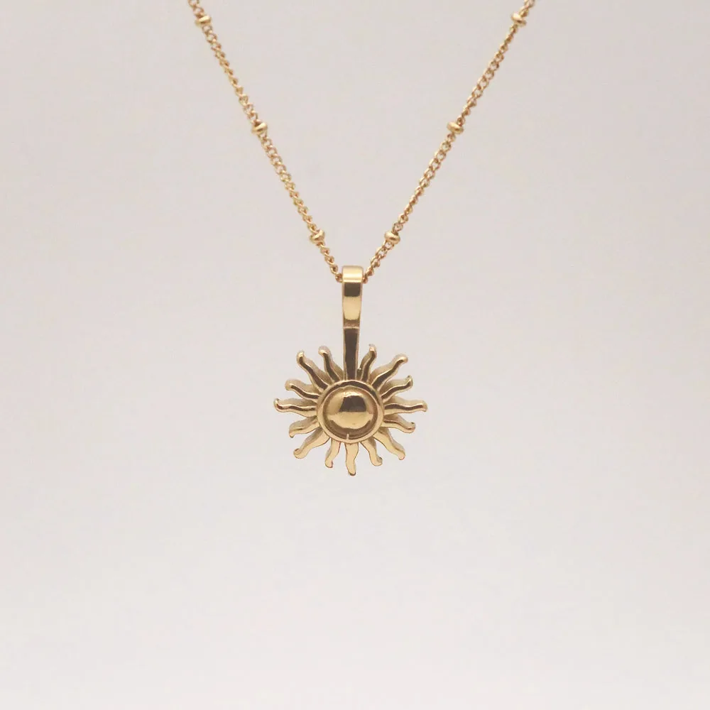 Waterproof 18k Gold Plated Sun Necklace – Stylr
