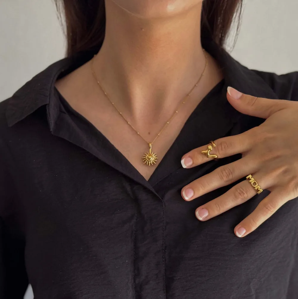 Waterproof 18k Gold Plated Sun Necklace – Stylr